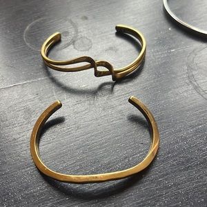 2 Gold plated over Sterling silver adjustable bracelets